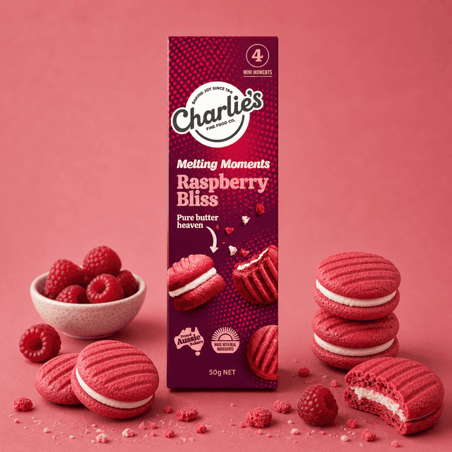 Charlies Mini Melting Moments Raspberry Bliss 50g