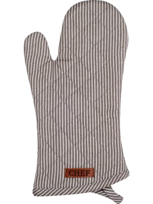 Chef Stripe Oven Glove - Grey